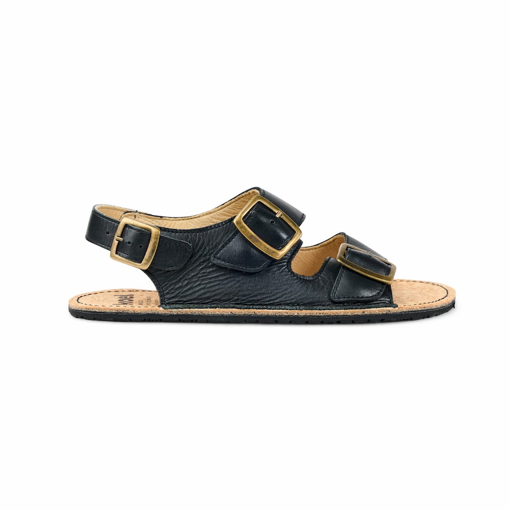 Erwachsene Barfuß-Sandale Koel Ada Black mit Schnallen