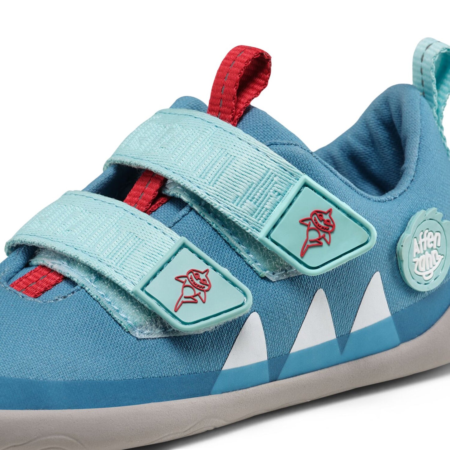 Affenzahn Sneaker Cotton Lucky Shark - Bio-Baumwolle, Klettverschluss, Barfußsneaker Kinder