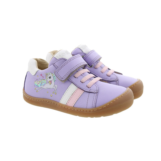 Koel Dakota Print Lavendel Barfußschuh für Kinder mit Einhorn-Motiv