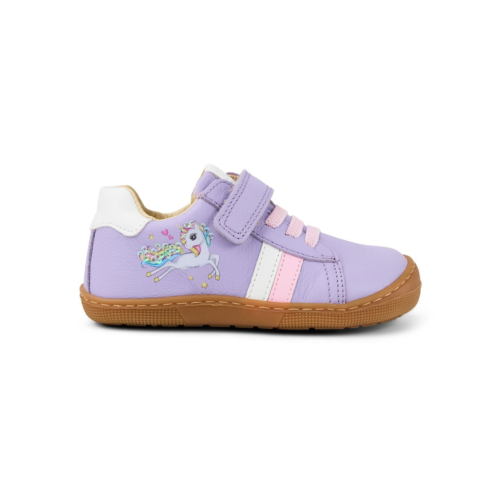 Kinder-Barfußschuh Koel Dakota Print Lavendel aus Nappaleder