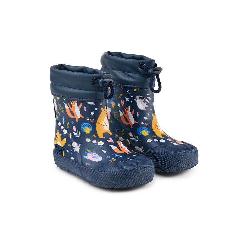 Koel Wibi Bear Blue Barfuß-Gummistiefel für Kinder