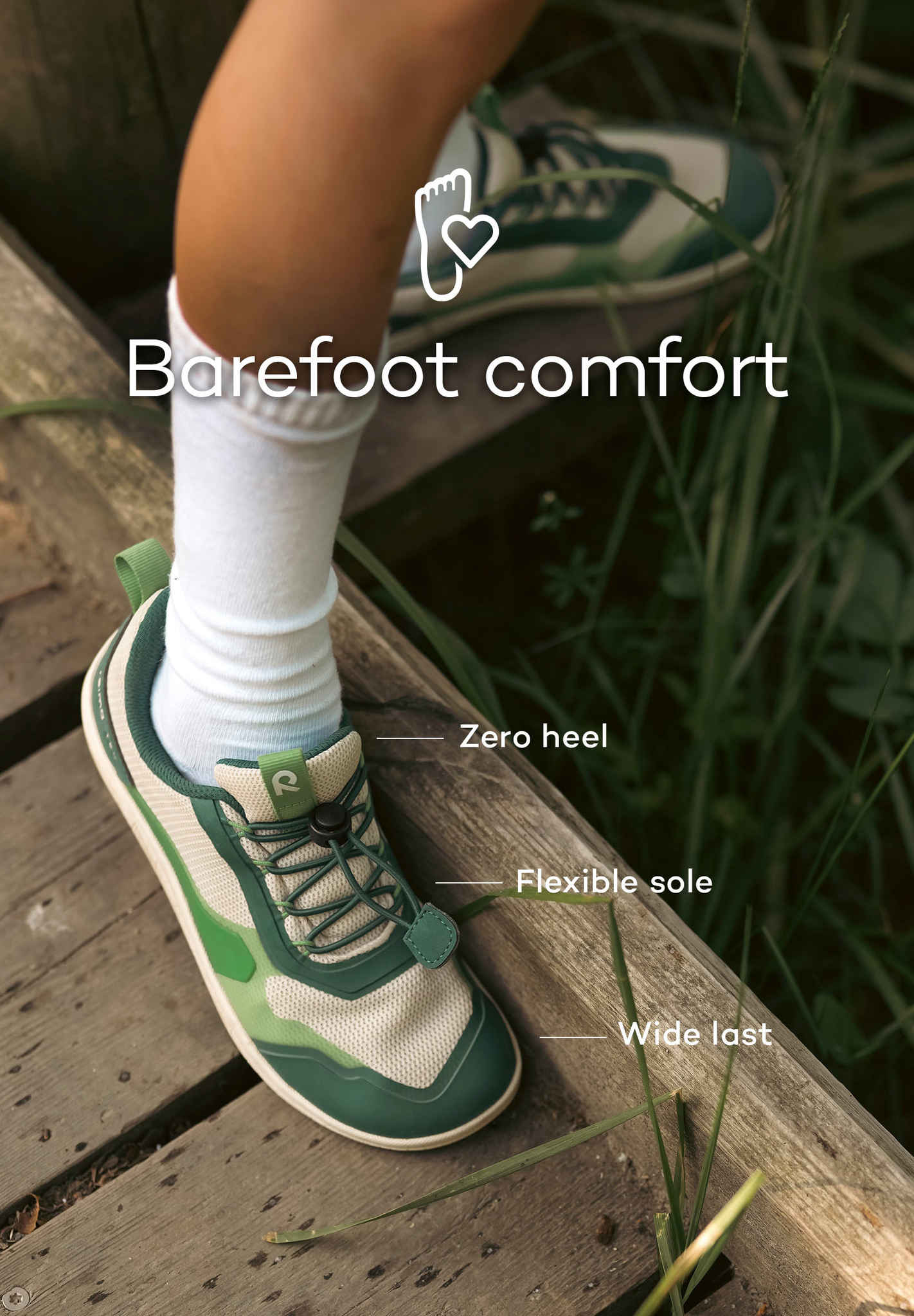 Reima Tallustelu Greyish Green – wetterfester Barfuß-Sneaker