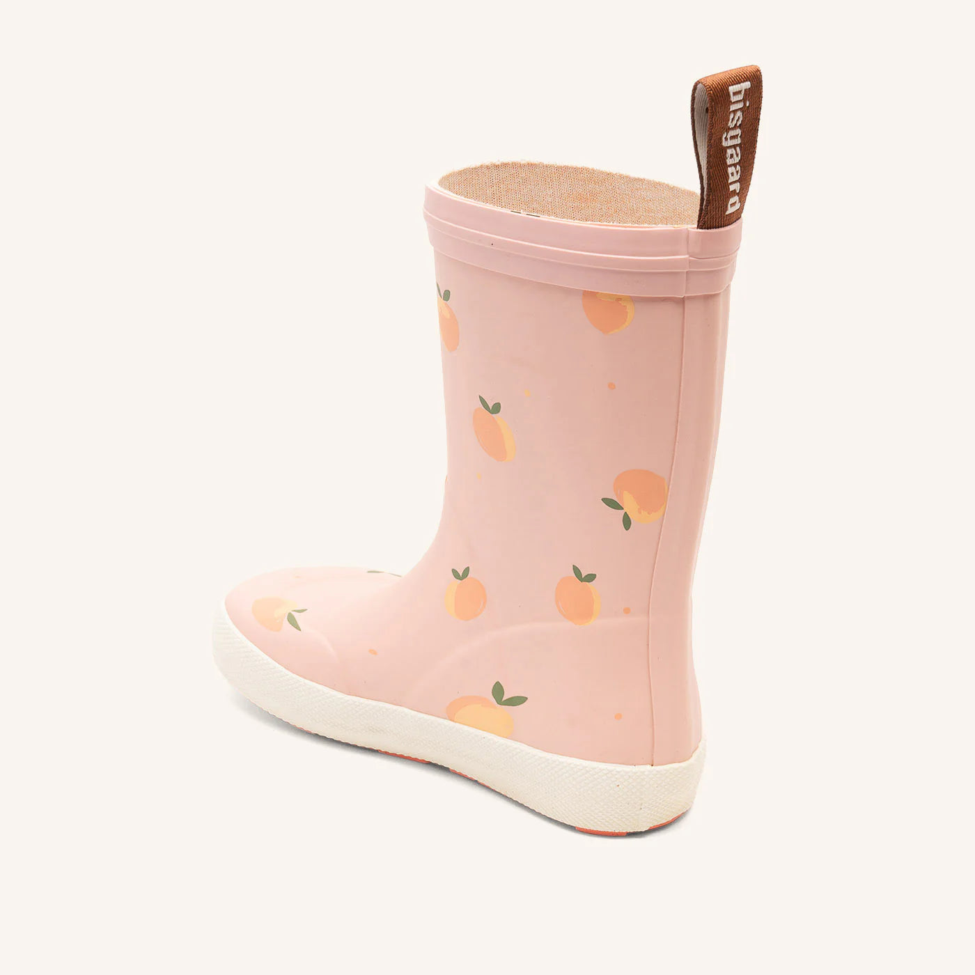 Hoher Kinder-Barfuß-Gummistiefel Bisgaard High Rubber Peach Pop aus Naturkautschuk