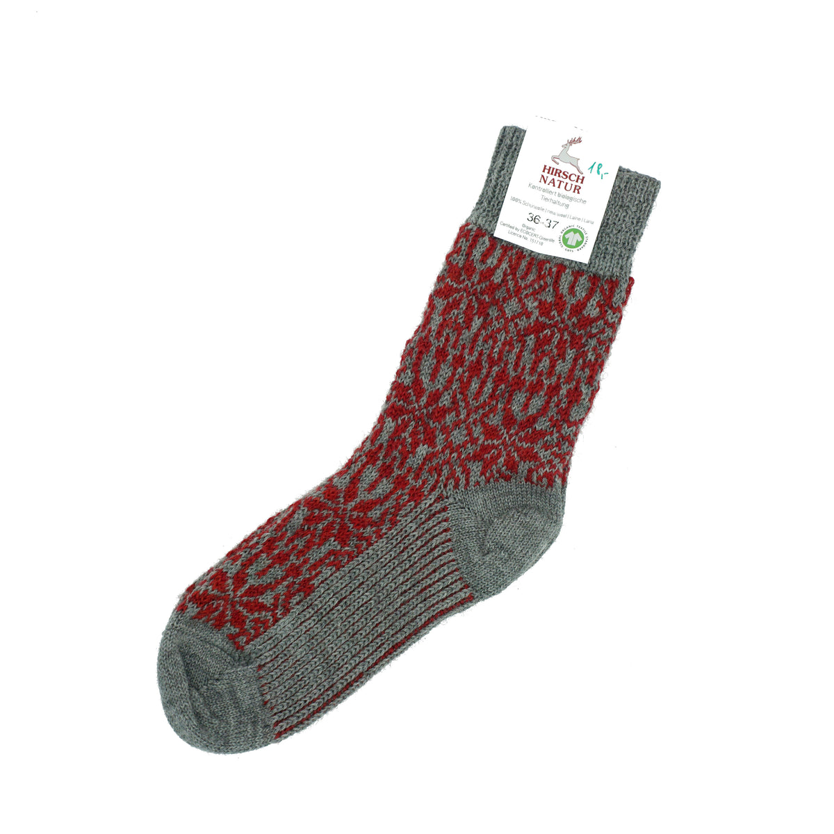 Hirsch Natur Norweger Socke mit Sternenmuster