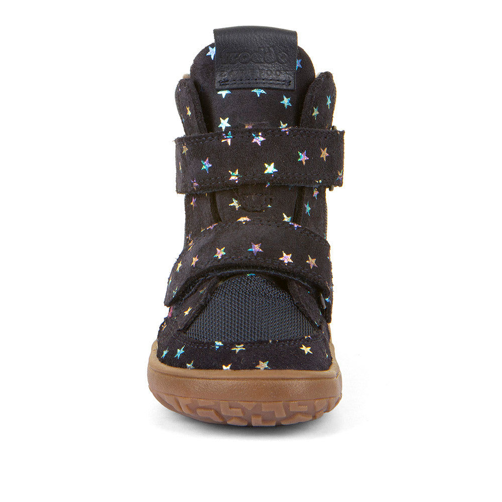 Froddo Barefoot Tex Winter Stars - Velourleder, Wolle, wasserdicht, Sternenmuster, Winterstiefel Kinder, Vorne
