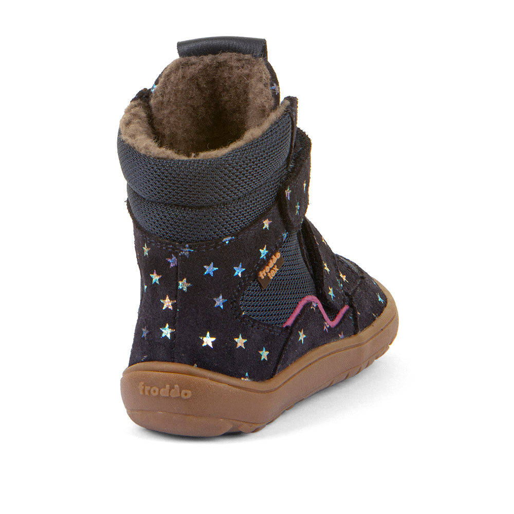 Froddo Barefoot Tex Winter Stars - Velourleder, Wolle, wasserdicht, Sternenmuster, Winterstiefel Kinder, hinten