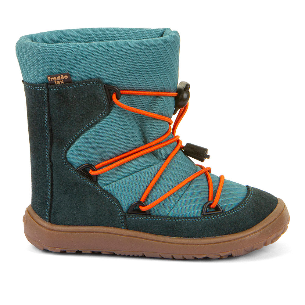 Froddo Barefoot Tex Track Wool Petroleum - Velourleder, Wolle, wasserdicht, Schneestiefel Kinder
