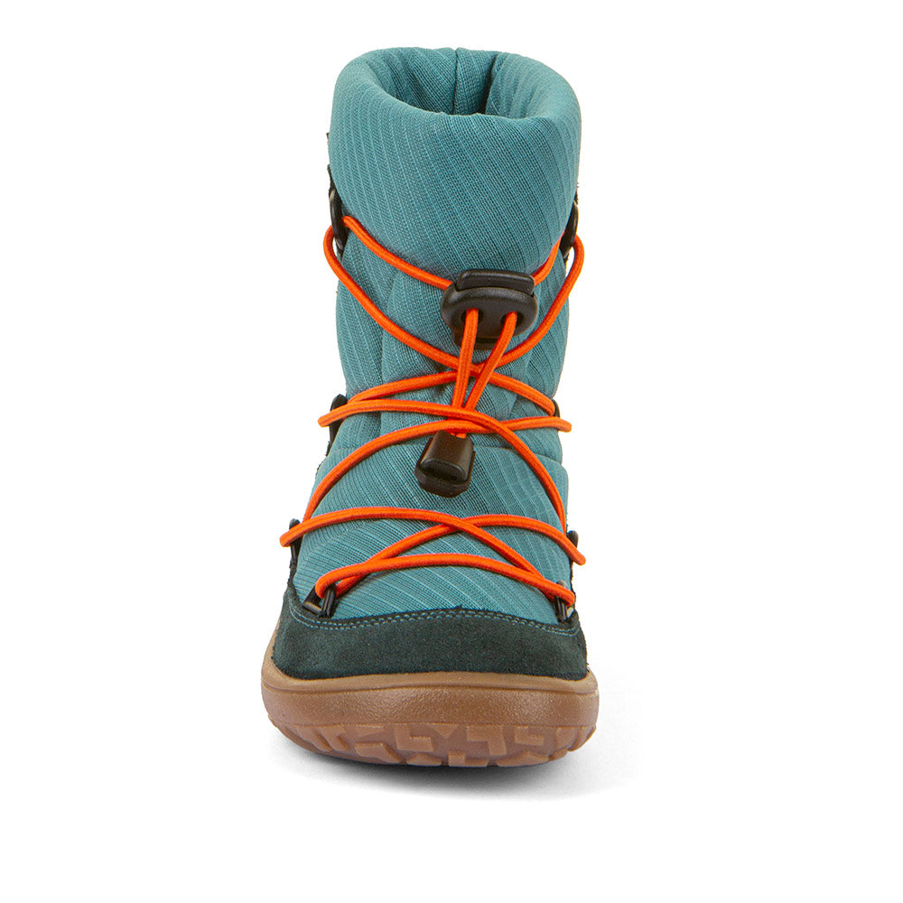 Froddo Barefoot Tex Track Wool Petroleum - Velourleder, Wolle, wasserdicht, Schneestiefel Kinder, vorne
