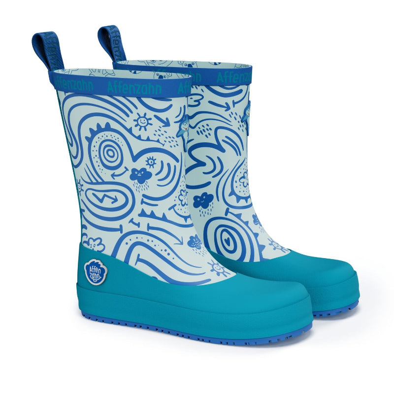Flexibler Kinder-Barfuß-Gummistiefel Affenzahn Plashy für Regenwetter