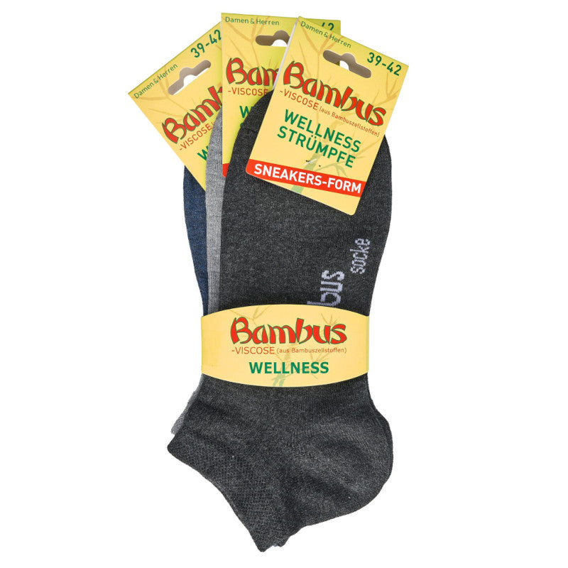 Bambus Sneaker Socken 3er Pack Melange