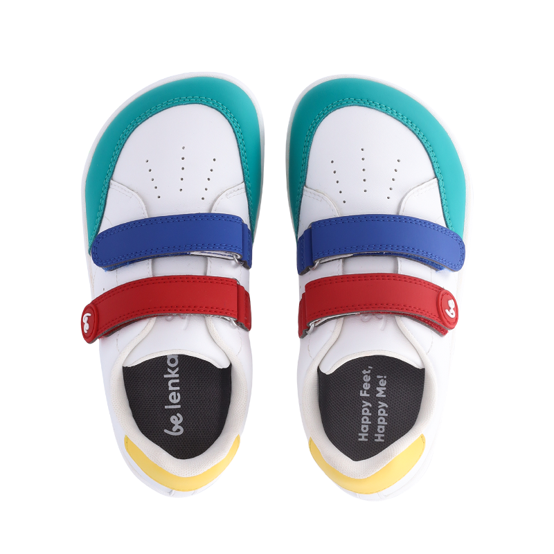 BeLenka Energise Kids White Multicolour - buntes Design, Barfußschuhe Kinder