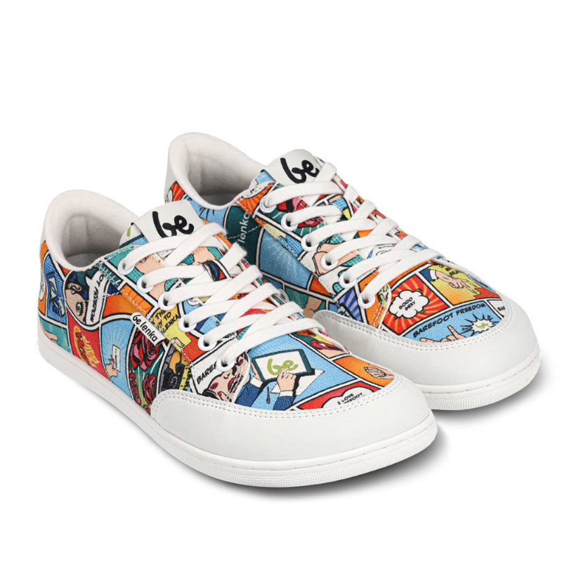 BeLenka Rebound Comics Color - Textil, Comic-Muster, Barfußsneaker Damen Herren
