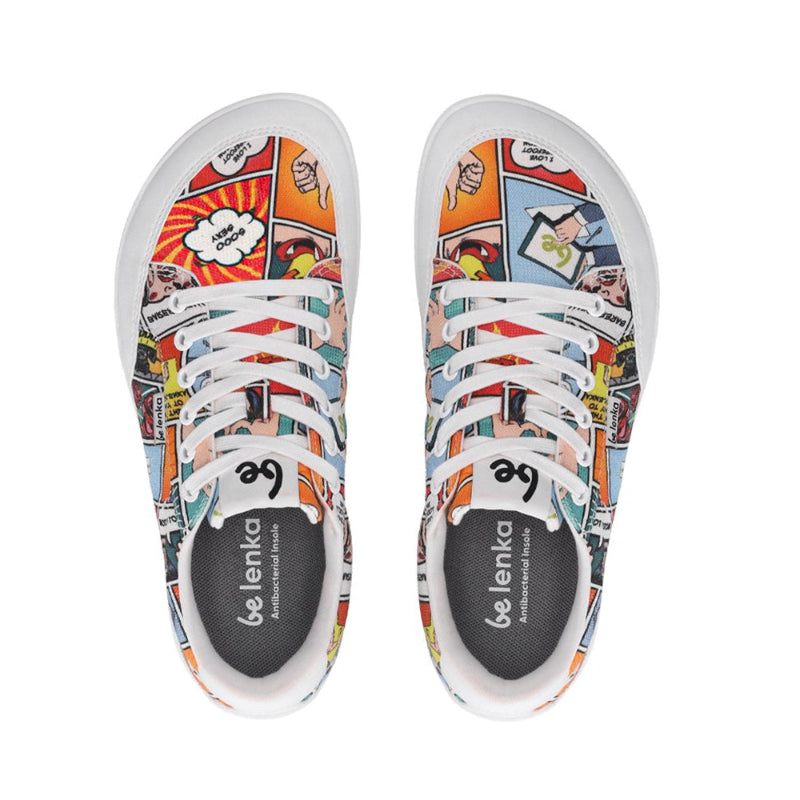BeLenka Rebound Comics Color - Textil, Comic-Muster, Barfußsneaker Damen Herren
