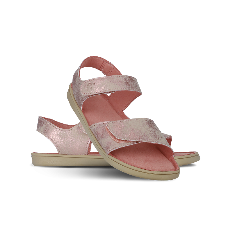 BeLenka Miami Kids Coral Sparkle - Kunstleder, verstellbare Riemen, Barfußsandalen Kinder
