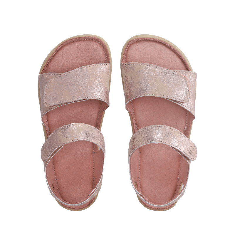 BeLenka Miami Kids Coral Sparkle - Kunstleder, verstellbare Riemen, Barfußsandalen Kinder
