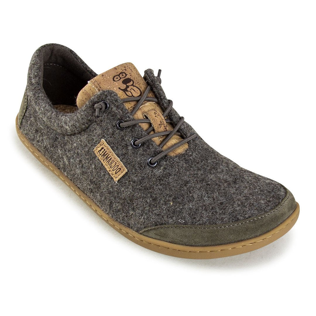 DOGHAMMER Terrar Wool Greyish – Barfußschuh aus Loden