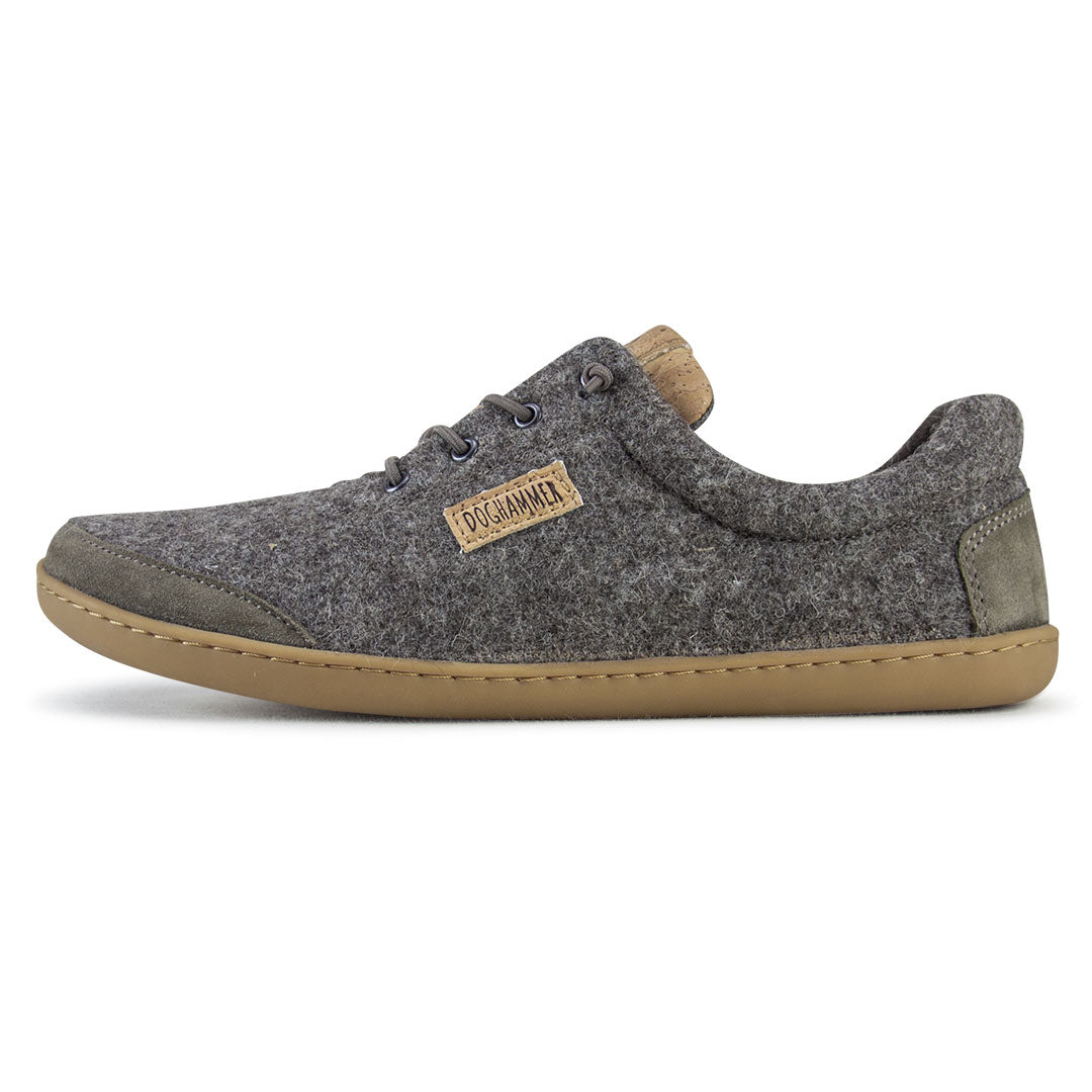 Flexibler Barfußschuh aus Loden von Doghammer