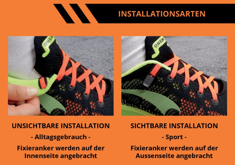 Flexilaces Detailansicht elastisches Schnürsystem