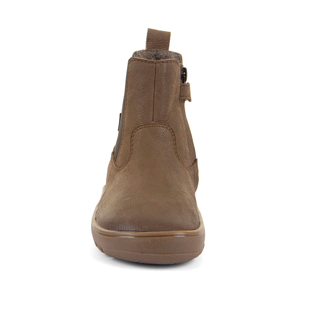 Brauner Barfuß Chelsea Boot aus Leder