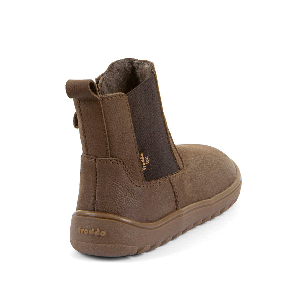 Brauner Barfuß Chelsea Boot aus Leder