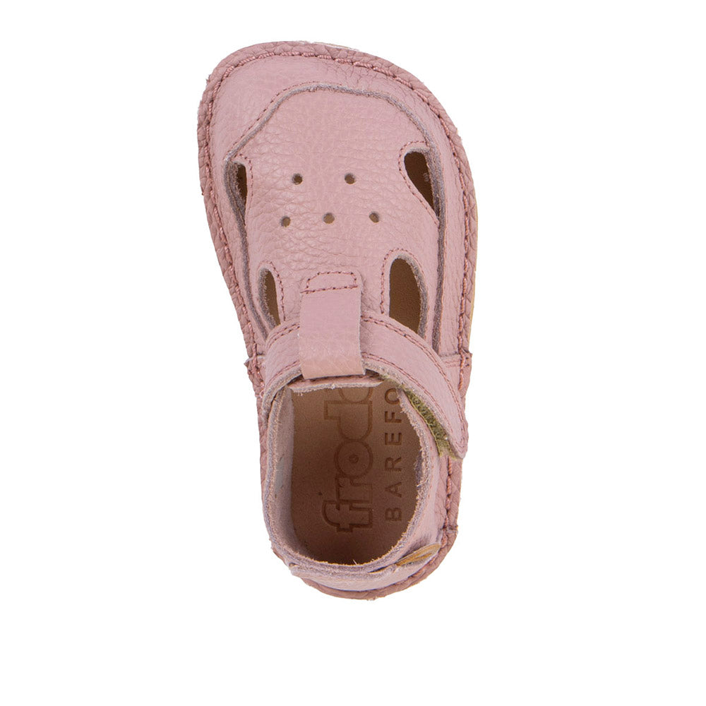 Breite Zehenbox und Klettverschluss des Froddo Barefoot Stap Pink