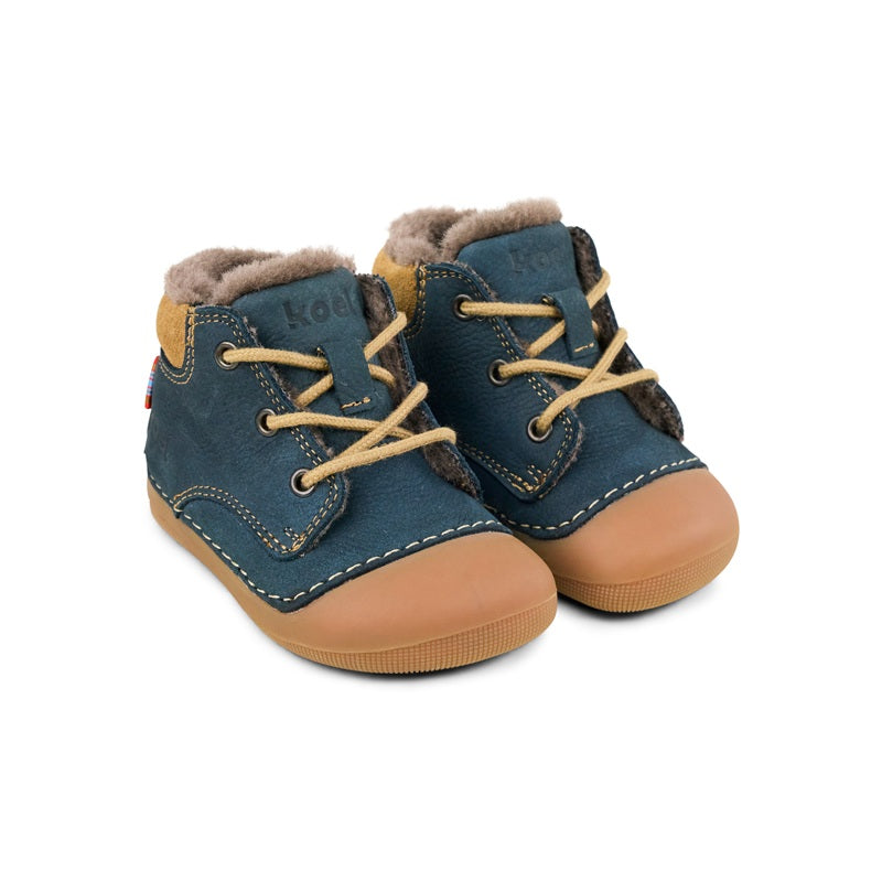 Koel Ava Leather Wool Blue Lauflernschuh