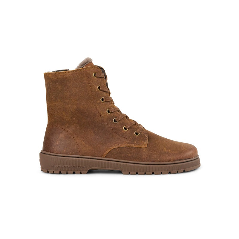 Warmer Barfußschuh aus geöltem Veloursleder