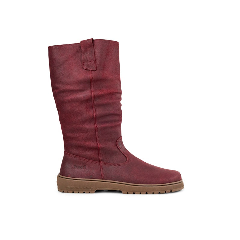 Warmer Barfußstiefel aus geöltem Veloursleder