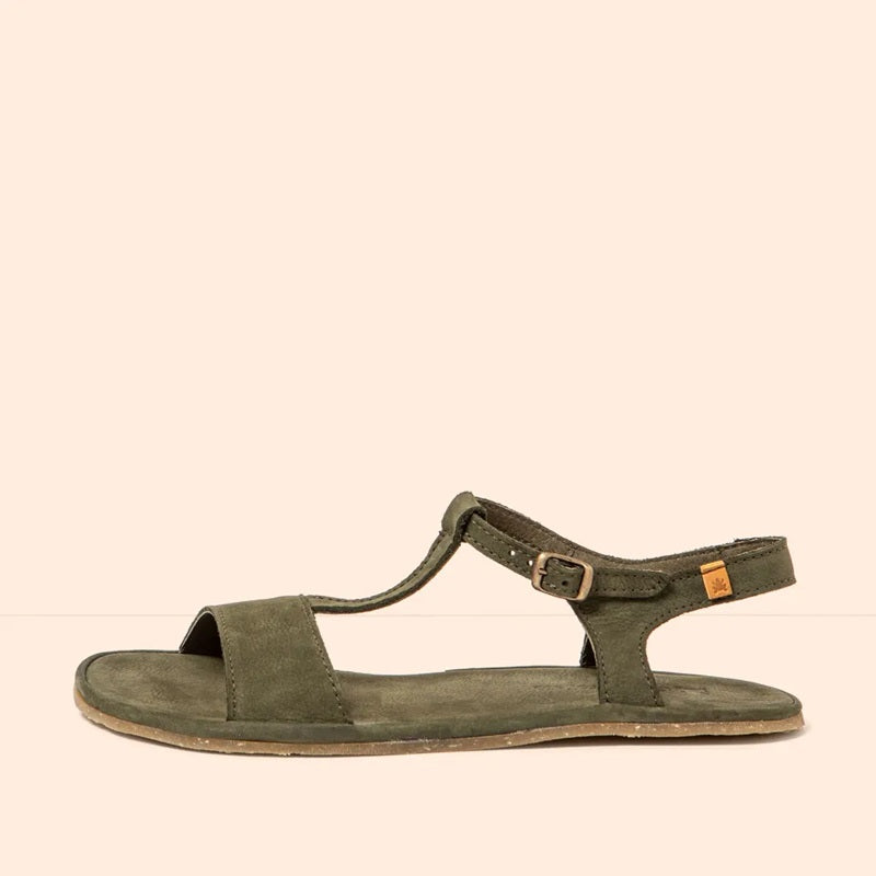 Schnallenverschluss der El Naturalista Nobuck Kaki Sandale