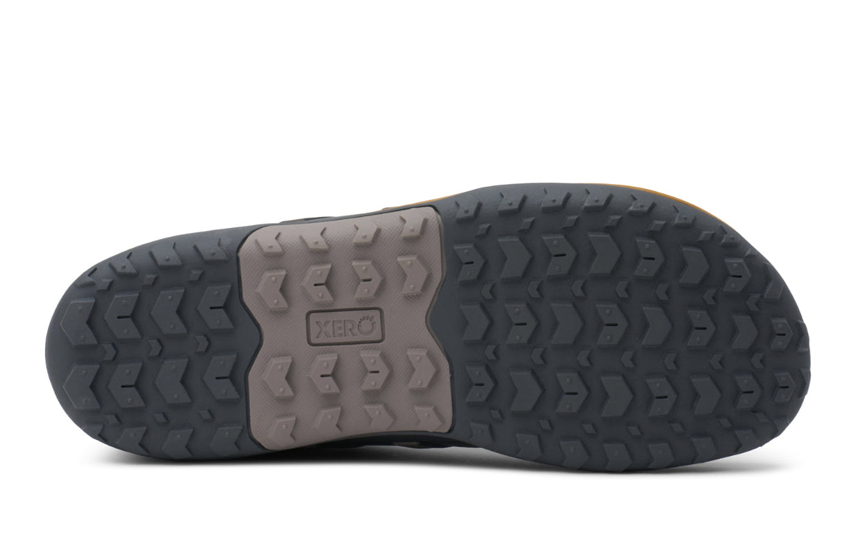 Profilierte Außensohle des Xero Shoes Scrambler Trail Low WP Barfußschuhs