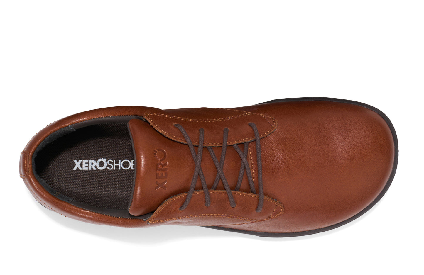 Hochwertiges Glattleder des Xero Shoes Glenn Dress Brown