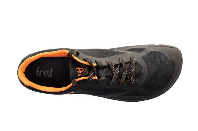 Freet Feldom Black / Orange – minimalistischer Trail-Barfußschuh